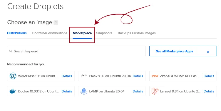 Marketplace on Digital Ocean